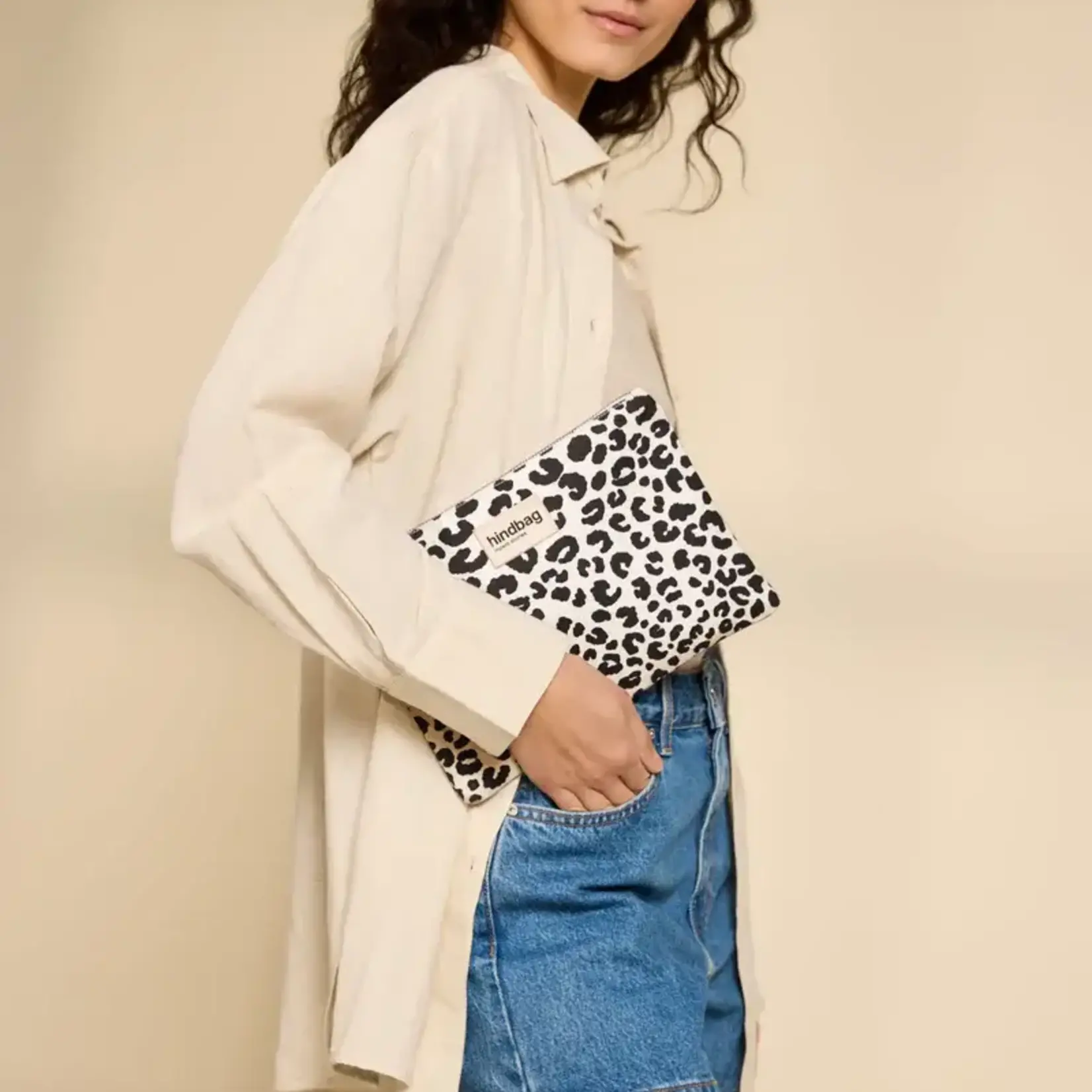 HINDBAG HINDBAG - Pochette - Ema - Leopard Ecru