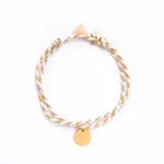 Le Petit Lien de Paris Le Petit Lien de Paris Bracelet Tressé Médaille Maman