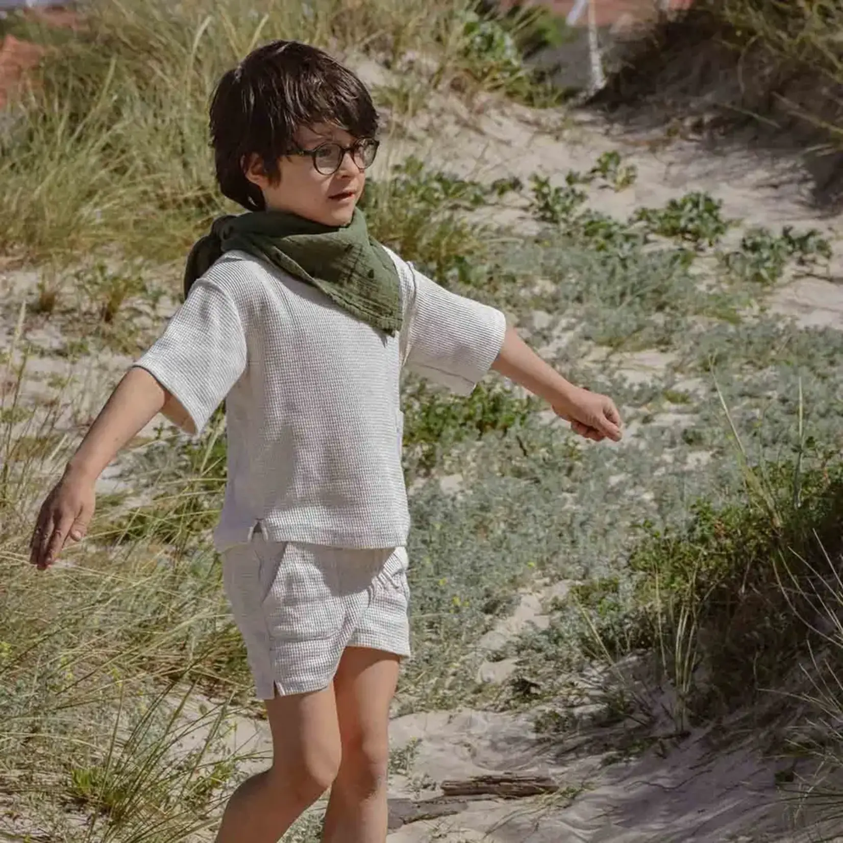 Rose in April Rose in April Foulard Bianca coeur kaki enfant