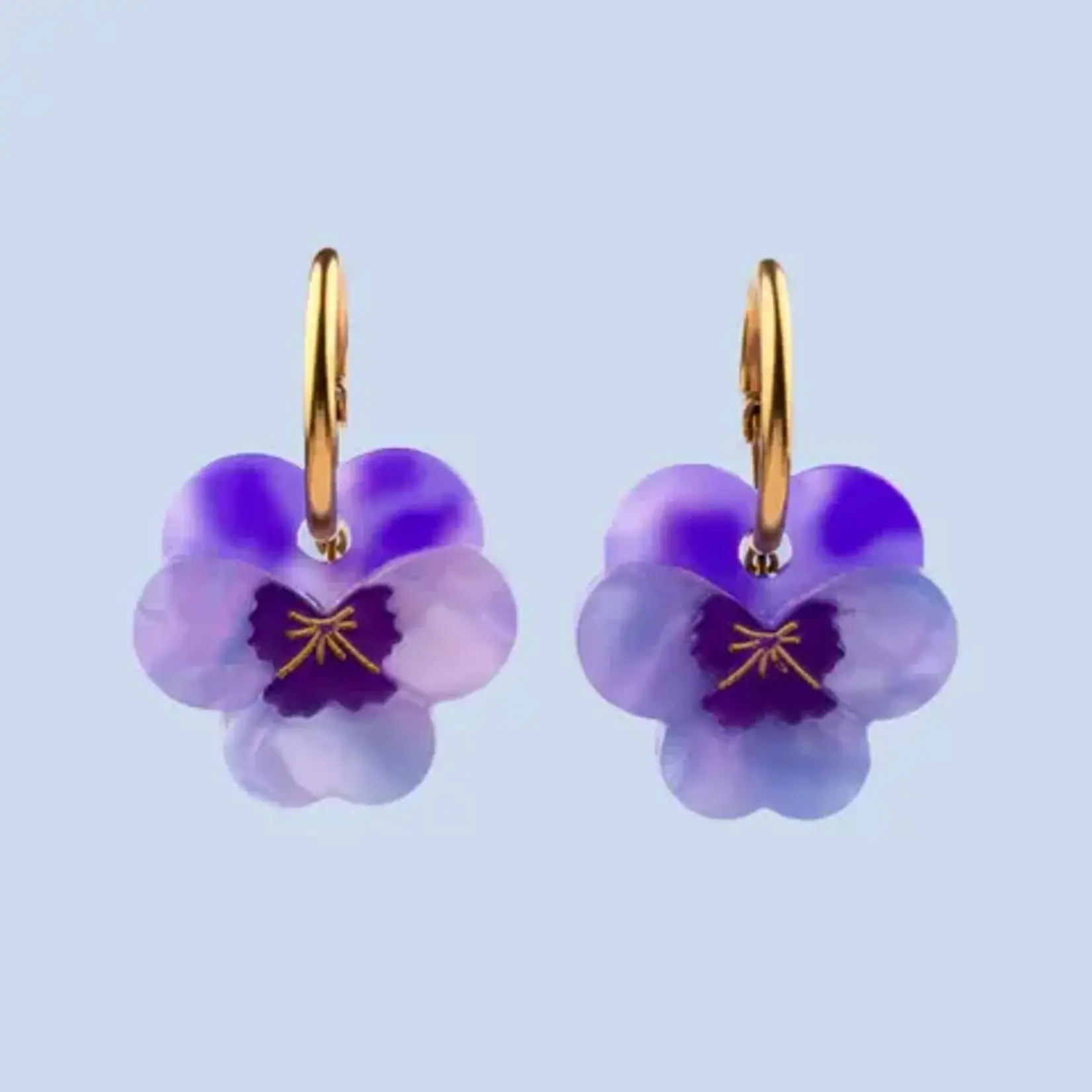 coucou suzette Coucou Suzette - Boucles d'oreilles Pensée mauve
