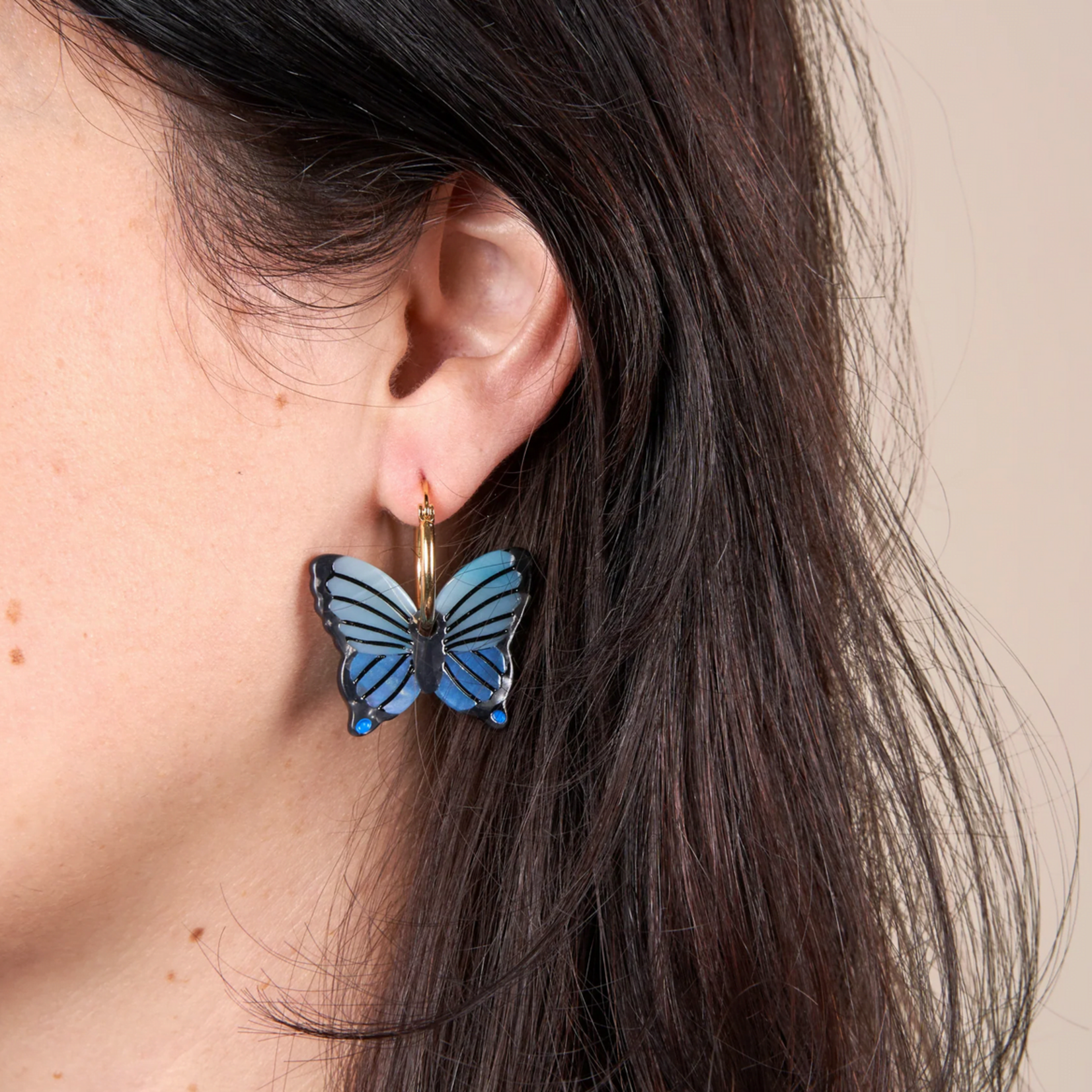 coucou suzette Coucou Suzette - Boucles d'oreilles Papillon bleu