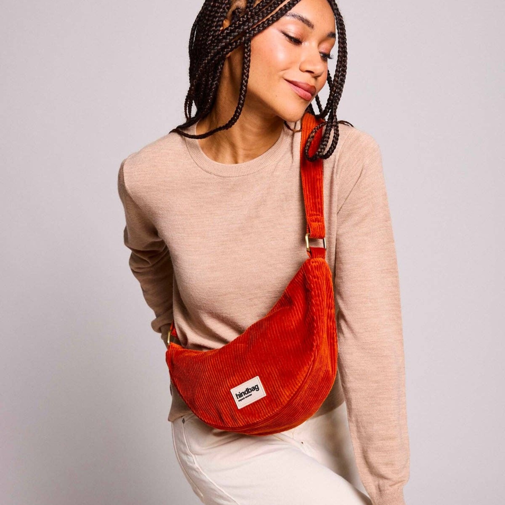 HINDBAG HINDBAG - Banane Andrea - velours brique