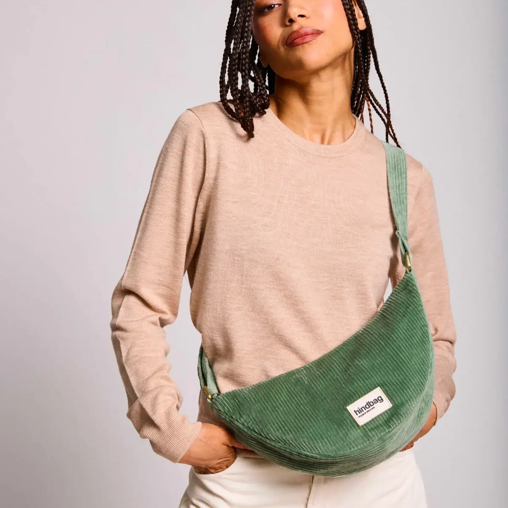 HINDBAG HINDBAG - Banane Andrea - velours vert d'eau