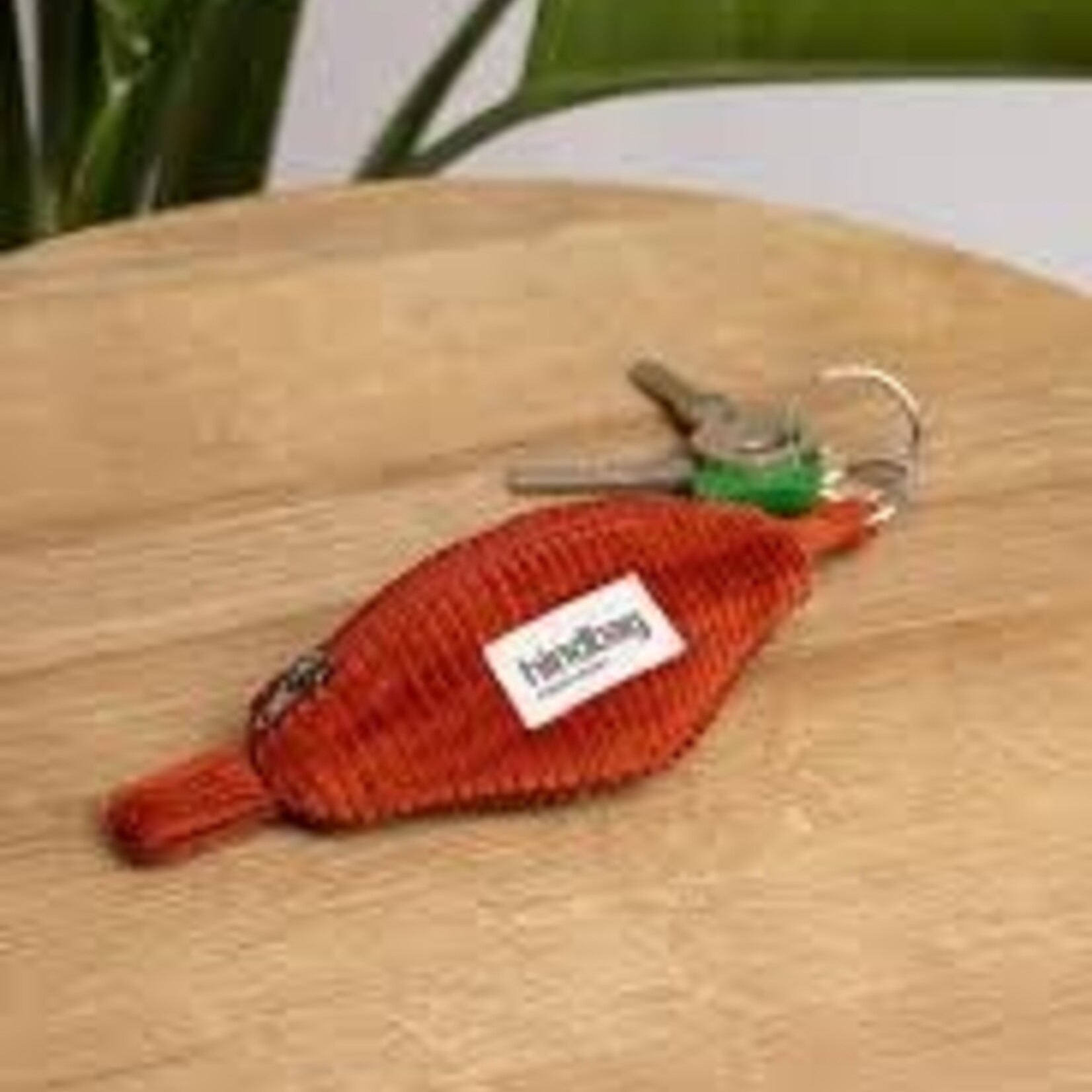 HINDBAG HINDBAG - Porte clé banane Côme Velours brique