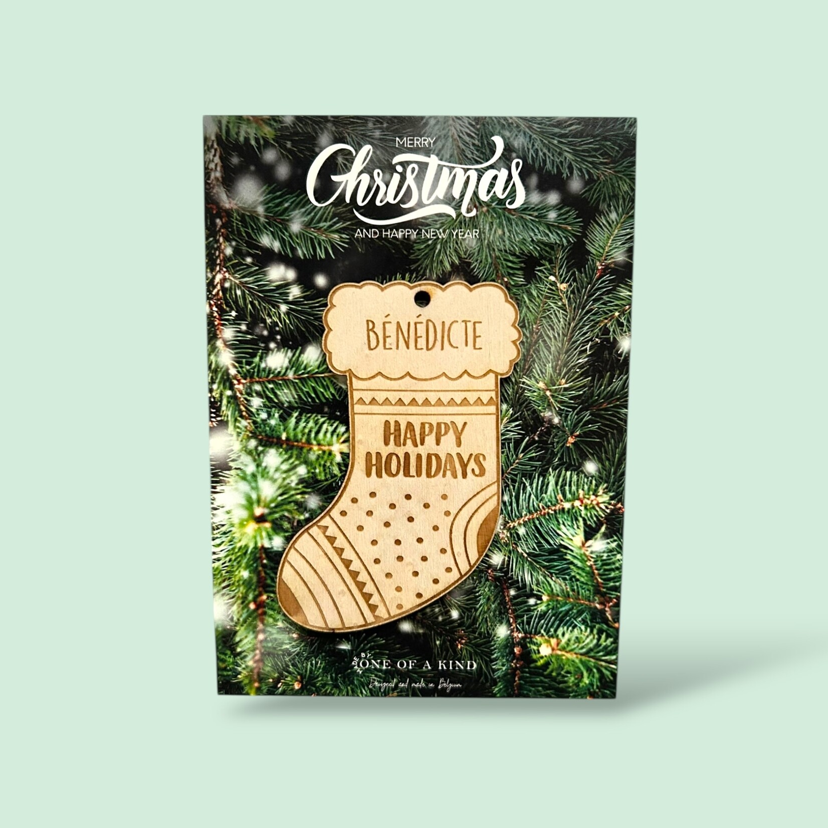 One Of A Kind Lasercut - Boule de noël personnalisée - chaussette