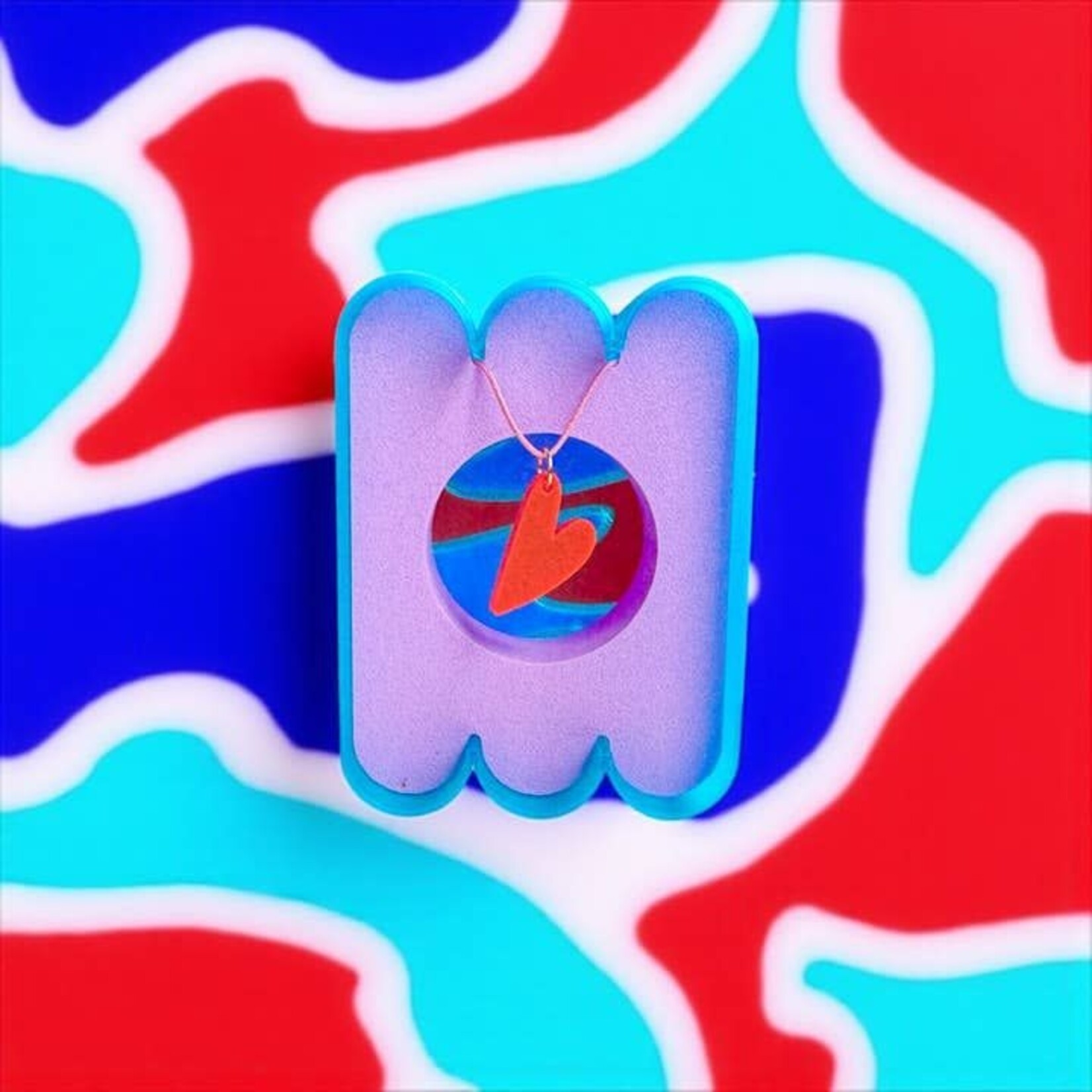 PINKSTORIES PINKSTORIES - Collier coeur fluo rouge