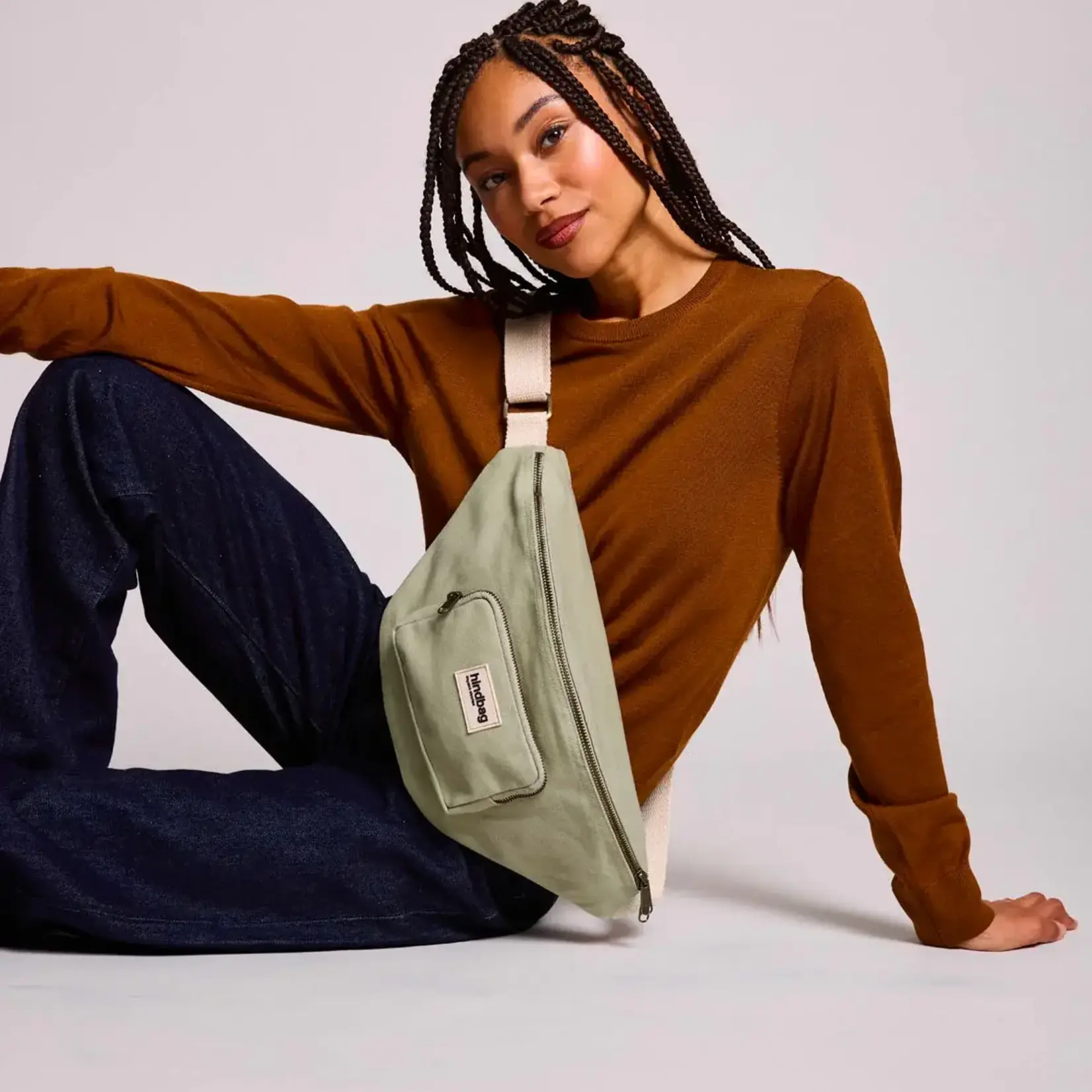 HINDBAG HINDBAG - Sac banane Sofia - vert argile