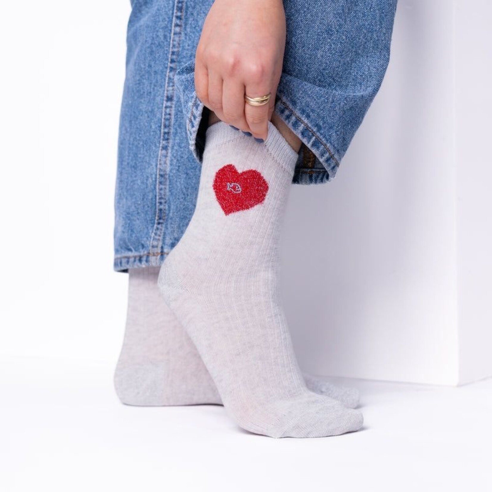 BILLYBELT BILLYBELT Chaussettes coeur rouge 37/40