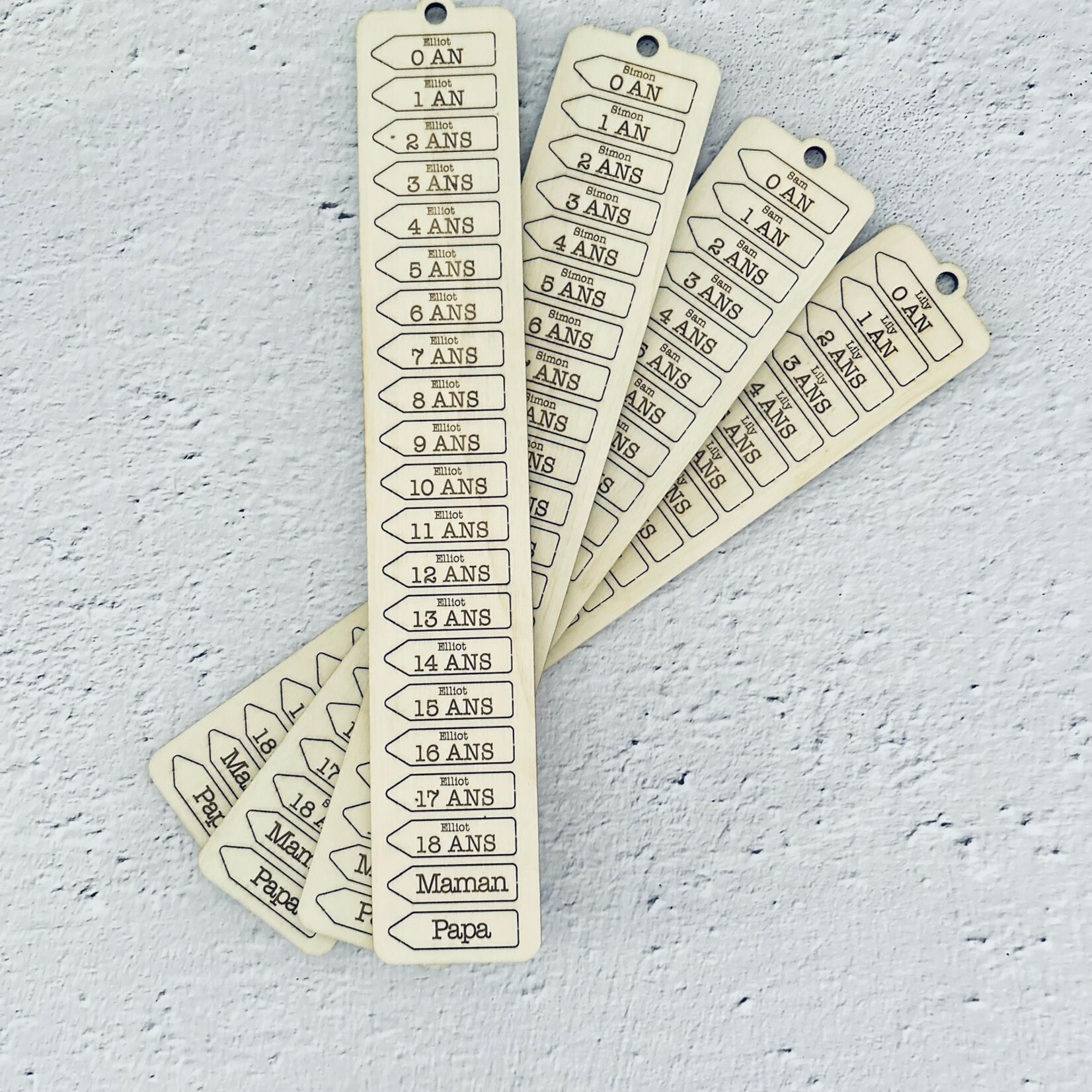 One Of A Kind LASERCUT - Toise - plaque d'ages perso