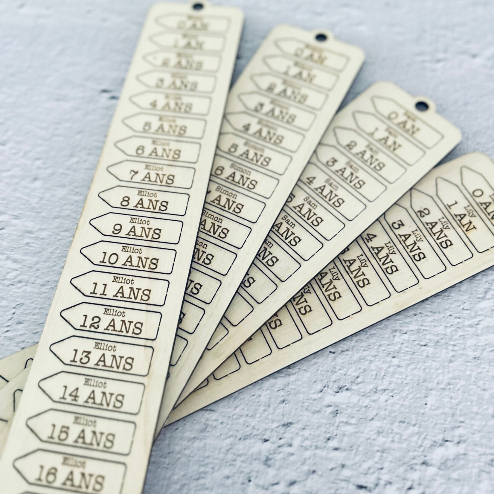 One Of A Kind LASERCUT - Toise - plaque d'ages perso