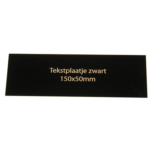 Tekstplaatje zwart 150x50 mm