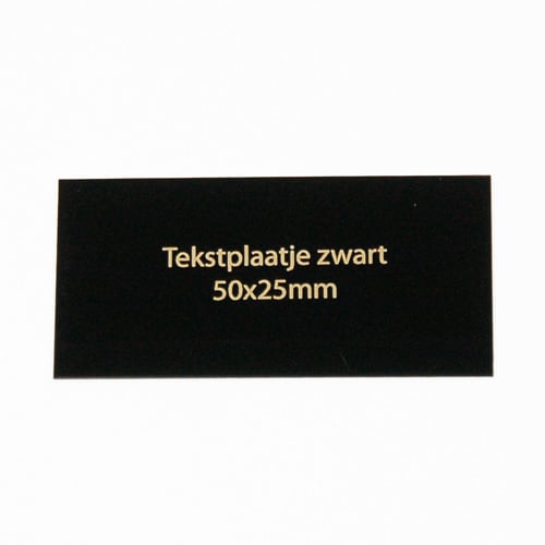 Tekstplaatje zwart 50x25mm