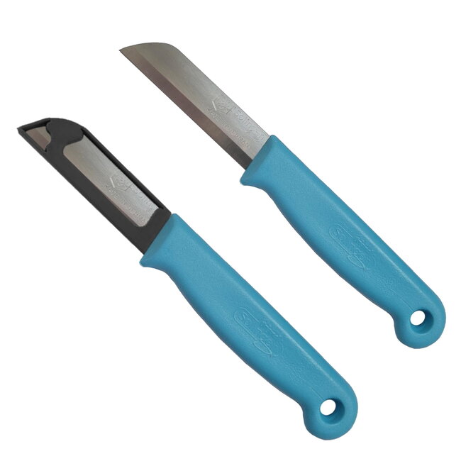 Solingen Schilmesje – RVS Glad – 16 cm met Blade Cover – Mix Kleur – 10 Stuks