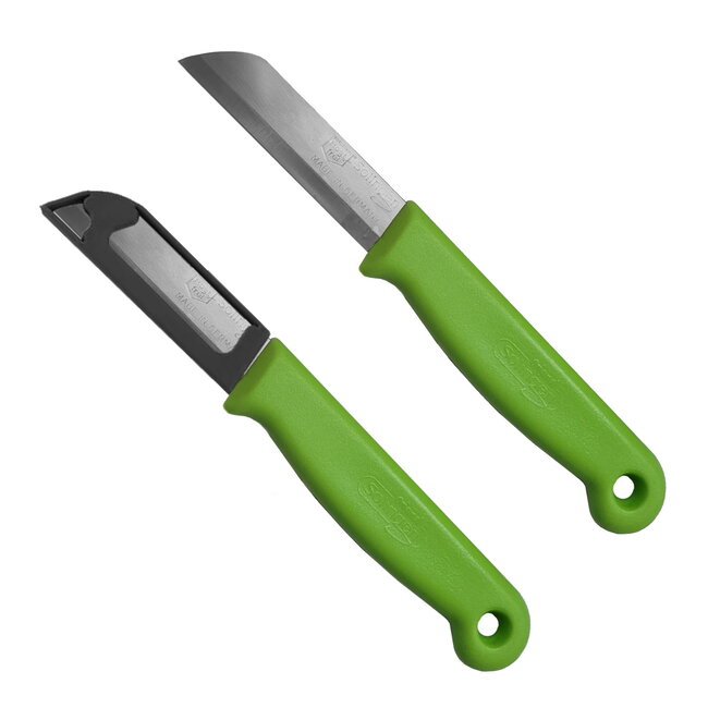 Solingen Schilmesje – RVS Glad – 16 cm met Blade Cover – Mix Kleur – 10 Stuks