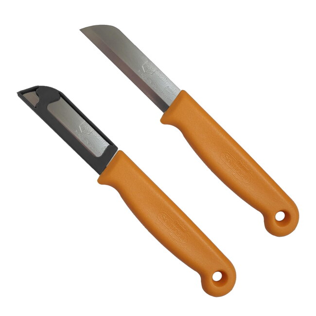 Solingen Schilmesje – RVS Glad – 16 cm met Blade Cover – Mix Kleur – 10 Stuks