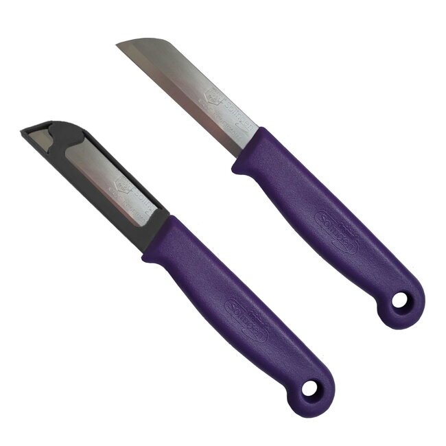 Solingen Schilmesje – RVS Glad – 16 cm met Blade Cover – Mix Kleur – 100 Stuks