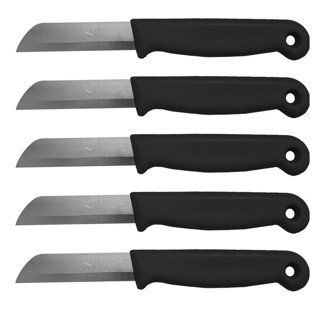 Solingen Schilmesje – RVS Glad – 16 cm met Blade Cover – Zwart – 100 stuks