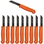 Solingen Schilmesje – RVS Glad – 16 cm met Blade Cover – Oranje – 10 Stuks