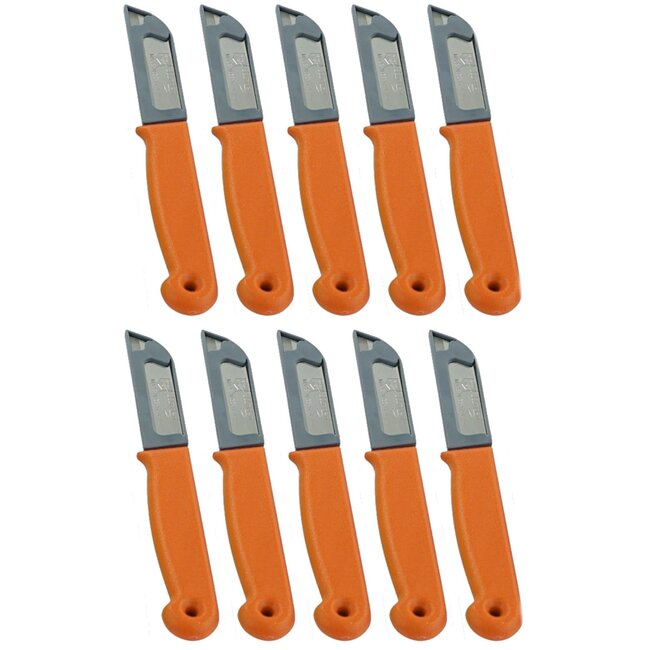 Solingen Schilmesje – RVS Glad – 16 cm met Blade Cover – Oranje – 10 Stuks