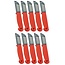 Solingen Schilmesje – RVS Glad – 16 cm met Blade Cover – Rood – 10 Stuks