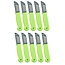 Solingen Schilmesje – RVS Glad – 16 cm met Blade Cover – Groen – 10 Stuks