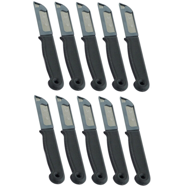 Solingen Schilmesje – RVS Glad – 16 cm met Blade Cover – Zwart – 10 Stuks