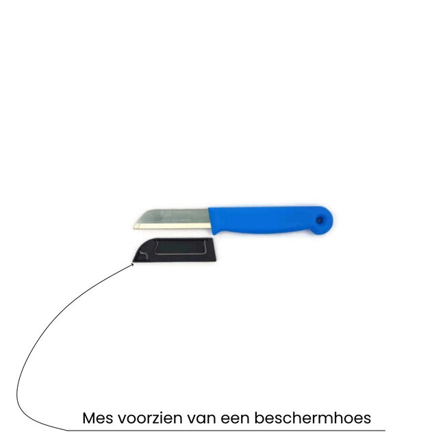 Solingen Schilmesje – RVS Glad – 16 cm met Blade Cover – Zwart – 10 Stuks