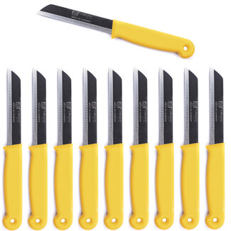 Solingen Schilmesje – RVS Glad – 18,5 cm met Blade Cover – Geel – 10 stuks Solingen Schilmesje – RVS Glad – 18,5 cm met Blade Cover – Geel – 10 stuks