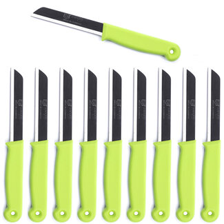 Solingen Kartelmes – Tomatenmes met Kartel – RVS – 18,5 cm met Blade Cover – Groen – 10 stuks