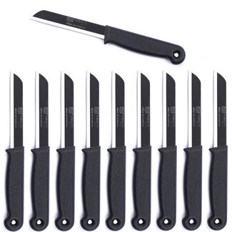 Solingen Kartelmes – Tomatenmes met Kartel – RVS – 18,5 cm met Blade Cover – Zwart – 10 stuks Solingen Kartelmes – Tomatenmes met Kartel – RVS – 18,5 cm met Blade Cover – Zwart – 10 stuks