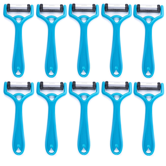 Solingen Dunschiller Uno Y-Model – Kunststof – Mes 4,2 cm – Blauw – 10 stuks