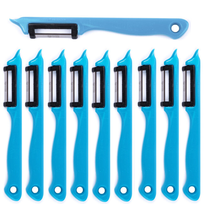 Solingen Dunschiller Enkel Mes – voor Fruit- en Groenteschiller – Kunststof – Blauw – 10 stuks