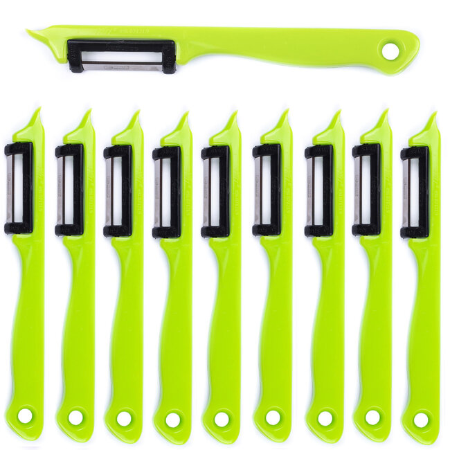 Solingen Dunschiller Enkel Mes – voor Fruit- en Groenteschiller – Kunststof – Groen – 10 stuks