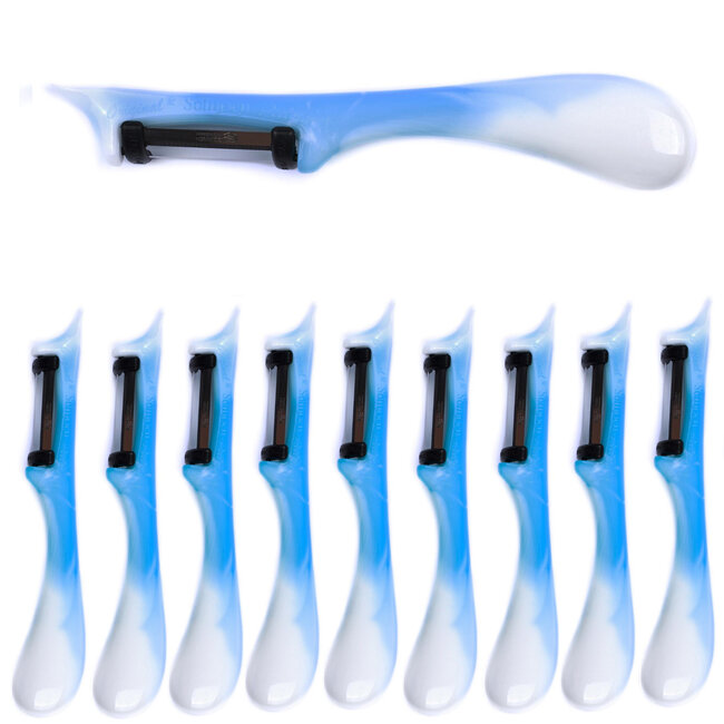 Solingen Dunschiller Star – Dubbel Mes – 19 cm – Bi-Color – Wit met Turquoise – 10 stuks