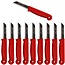 Solingen Schilmesje – RVS Glad – 16 cm met Blade Cover – Rood – 500 Stuks