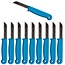 Solingen Schilmesje – RVS Glad – 16 cm met Blade Cover – Turquoise – 500 Stuks