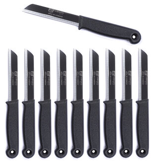 Solingen Schilmesje – RVS Glad – 18,5 cm met Blade Cover – Zwart – 500 Stuks