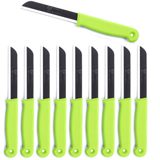 Solingen Schilmesje – RVS Glad – 18,5 cm met Blade Cover – Groen – 500 Stuks