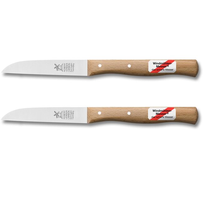 Robert Herder Molenmes – Schilmesje – Recht Lemmet 85 mm – RVS – Heft Beukenhout – 2 Stuks