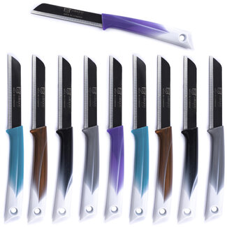 Solingen Kartelmes – Tomatenmes met Kartel – RVS – 19 cm met Blade Cover – Bi-Color Mix – 10 stuks
