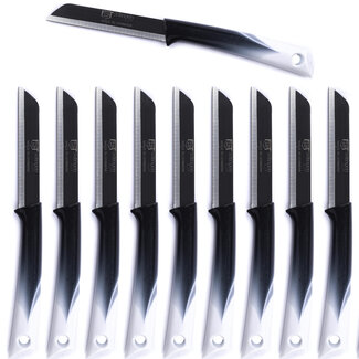 Solingen Kartelmes – Tomatenmes met Kartel – RVS – 19 cm met Blade Cover – Bi-Color Zwart met Wit – 10 stuks