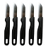 Solingen Schilmesjes – RVS – Extra scherp – Ophangoog – 16 cm – Zwart – Set van 5