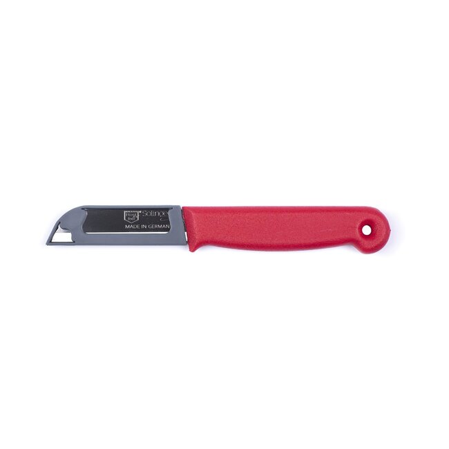 Solingen Schilmesje – RVS Glad – 16 cm met Blade Cover – Rood