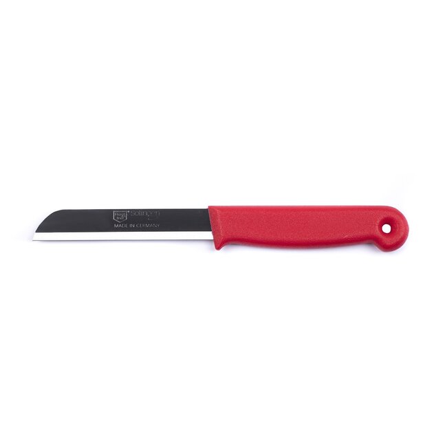 Solingen Schilmesje – RVS Glad – 18,5 cm met Blade Cover – Rood
