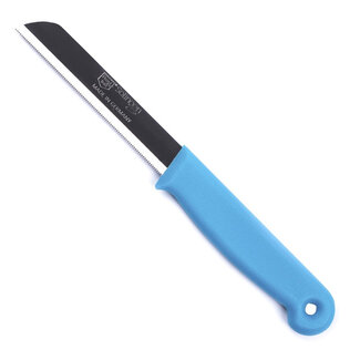 Solingen Kartelmes - Tomatenmes met Kartel - RVS - 18,5 cm met "Blade Cover" - Blauw / Turquoise