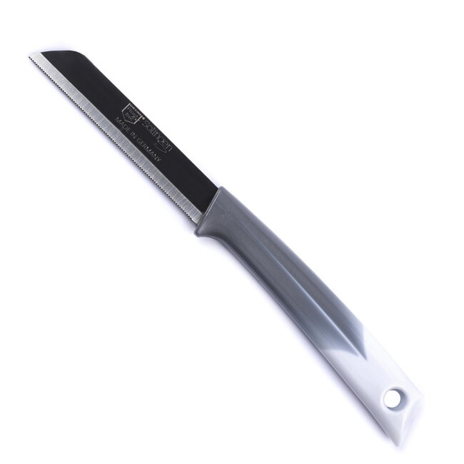Solingen Kartelmes – Tomatenmes met Kartel – RVS – 19 cm met Blade Cover – Bi-Color Grijs met Wit