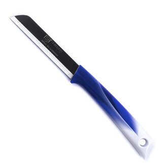 Solingen Schilmesje - RVS Glad - 19 cm met "Blade Cover" - Bi-Color Blauw met Wit