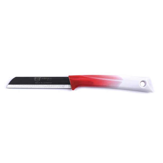 Solingen Schilmesje – RVS Glad – 19 cm met Blade Cover – Bi-Color Rood met Wit