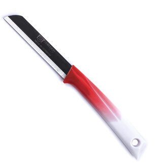 Solingen Schilmesje - RVS Glad - 19 cm met "Blade Cover" - Bi-Color Rood met Wit