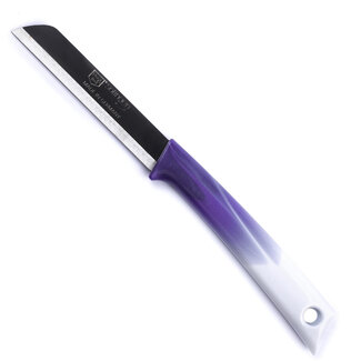 Solingen Schilmesje – RVS Glad – 19 cm met Blade Cover – Bi-Color Paars met Wit Solingen Schilmesje – RVS Glad – 19 cm met Blade Cover – Bi-Color Paars met Wit